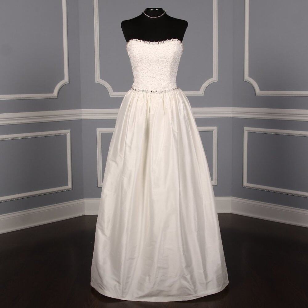 JUSTINA ATELIER Wedding Dress Strapless Silk Bridal Gown Meaghan Ivory Pink 8